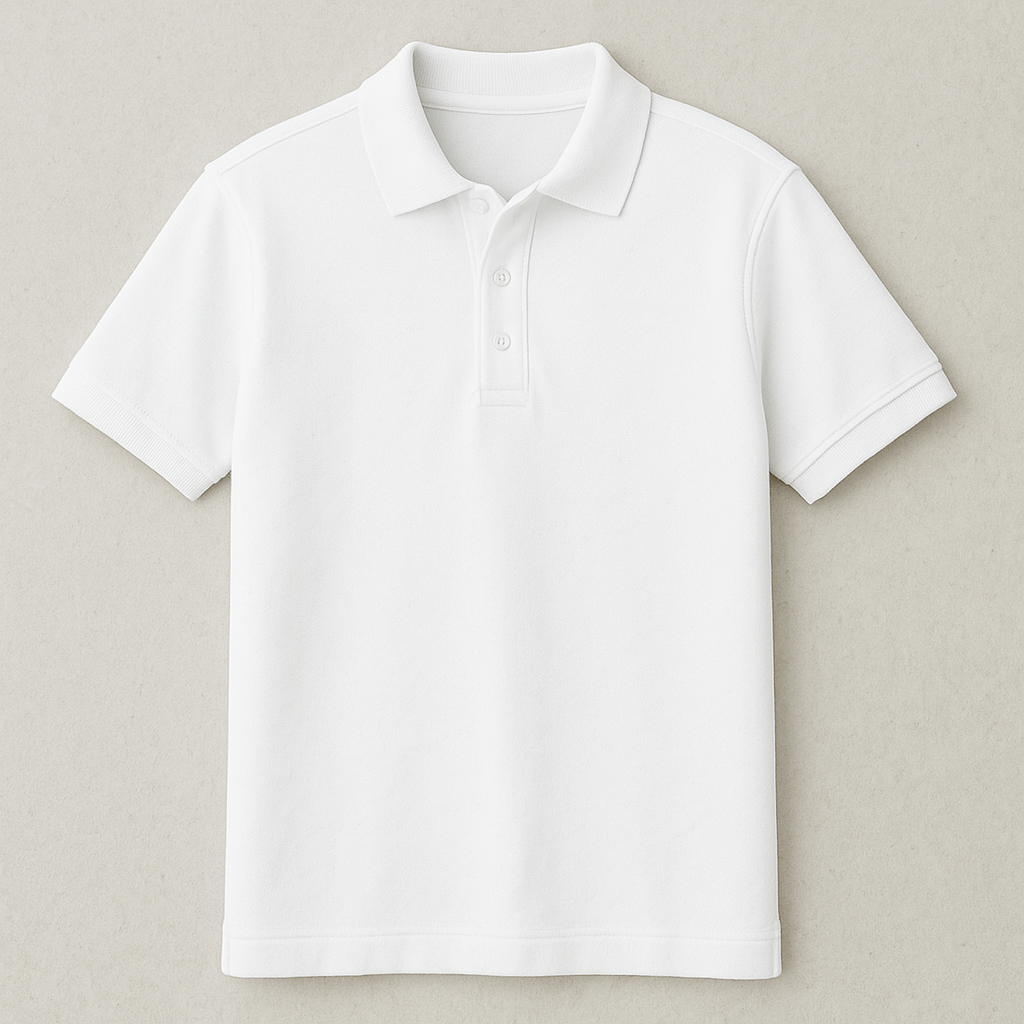 Polo Yaka Beyaz Tişört