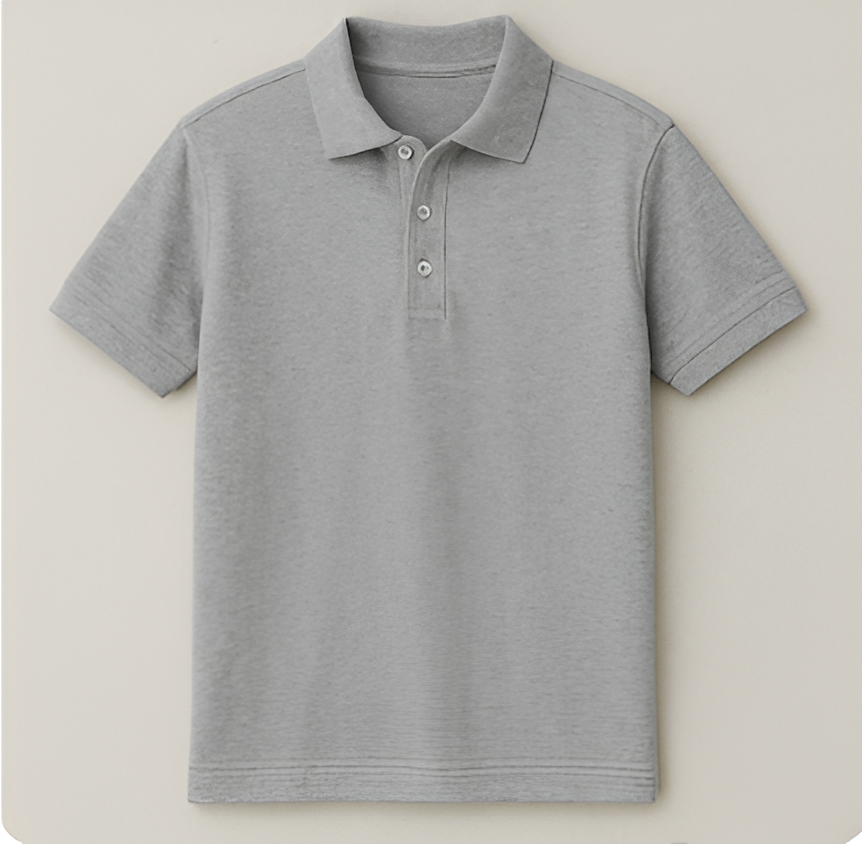 Polo Yaka Gri Tişört